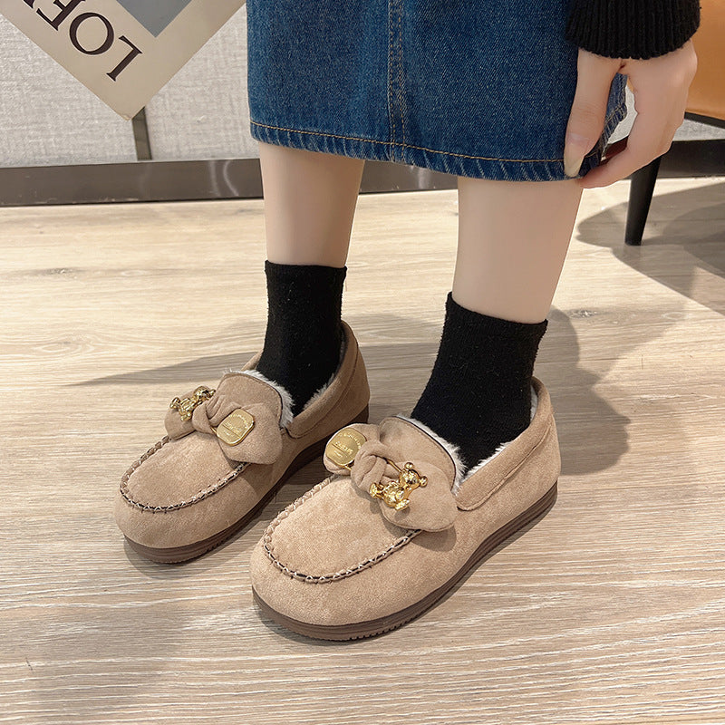 Wholesale New Solid Color Casual Versatile Plus Velvet Comfortable Cotton Shoes